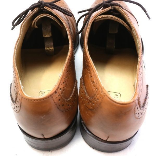 Samuel Windsor HAND MADE サミュエル ウィンザー レザー サドルシューズ ストレートチップ レザーソール 革靴 ブラウン ( US 8 ) Z3759_画像8