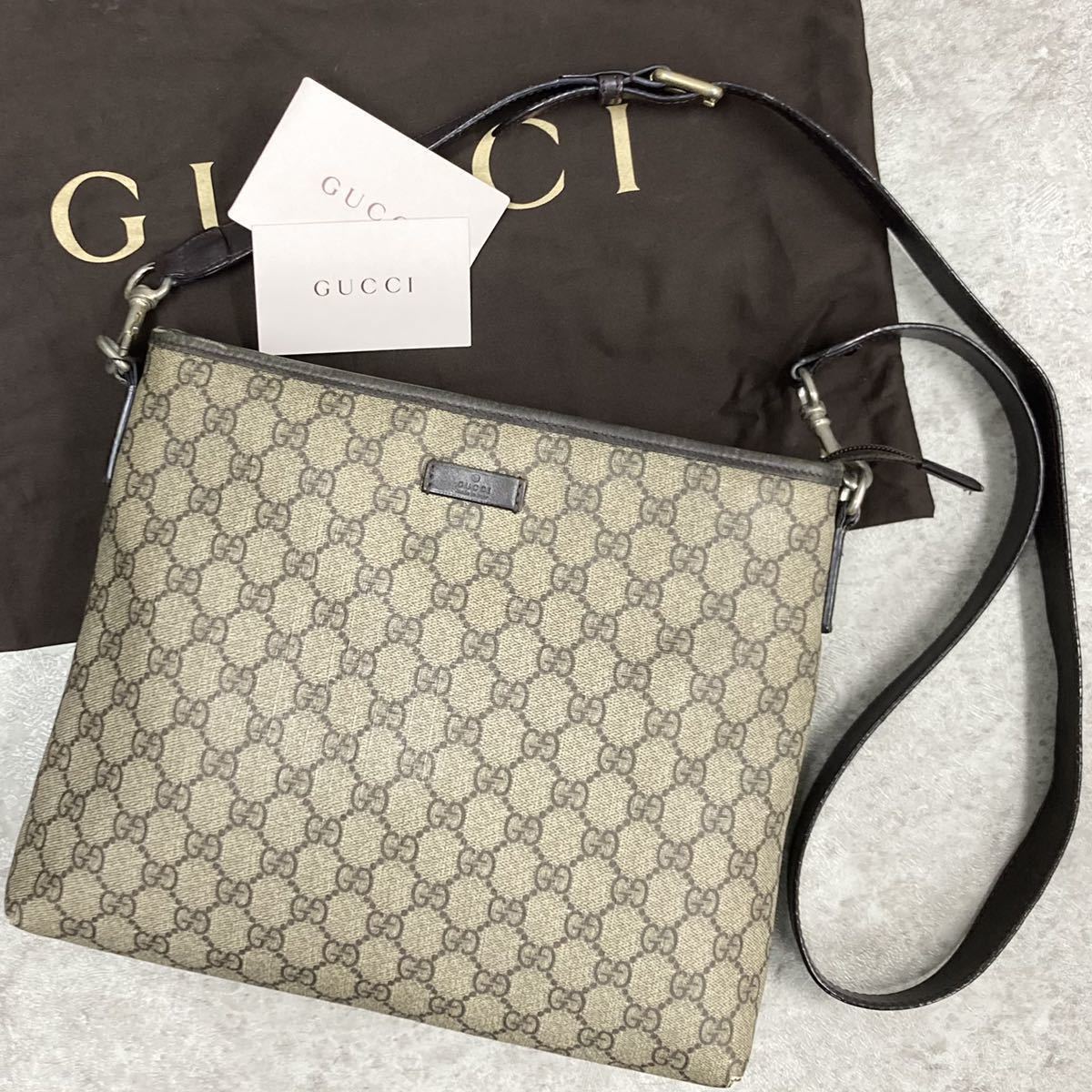 1円 美品【至高の逸品】GUCCI グッチ GG柄 ショルダーバッグ 斜め掛け