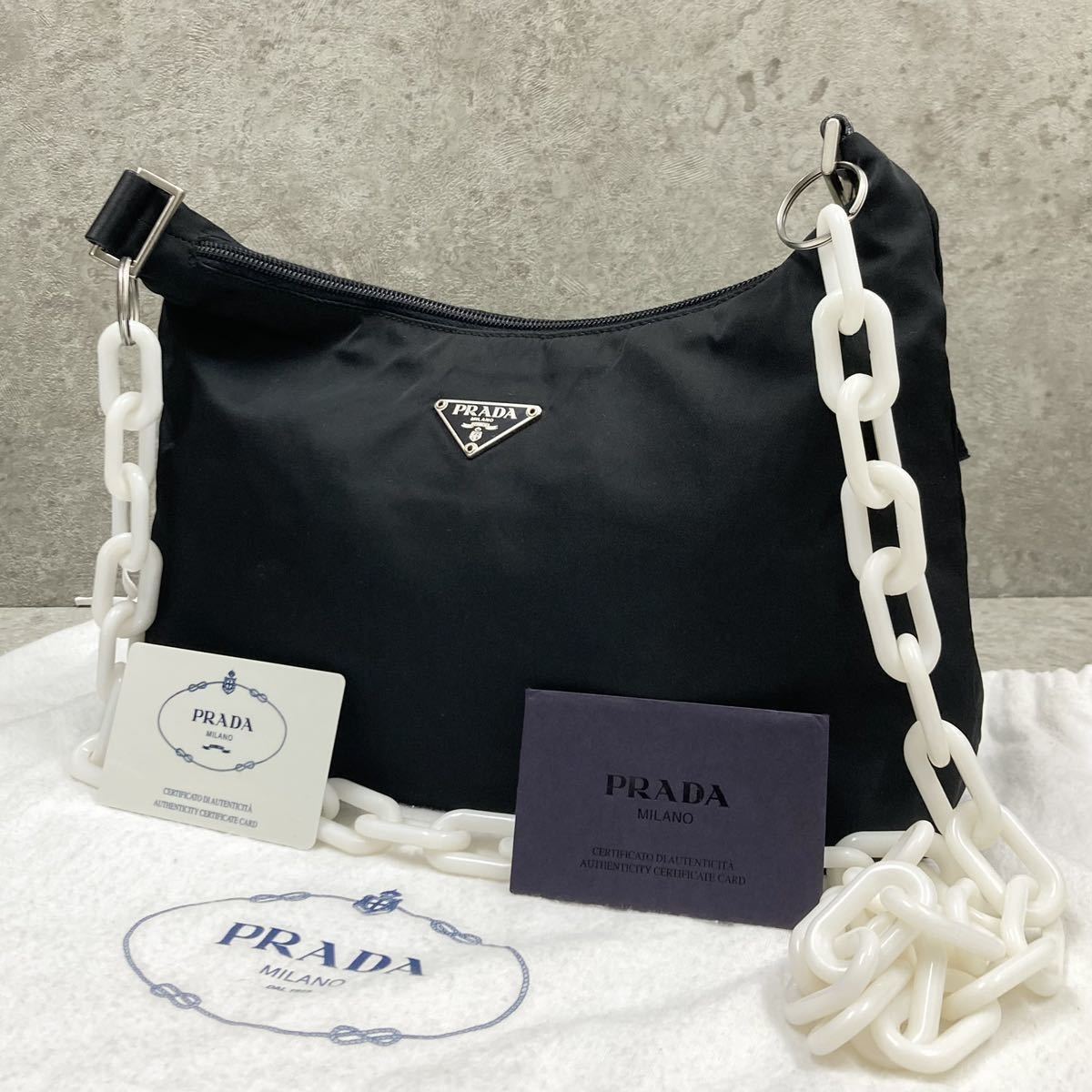 1円～【極美品】PRADA プラダ ショルダーバッグ ハンド トート 三角