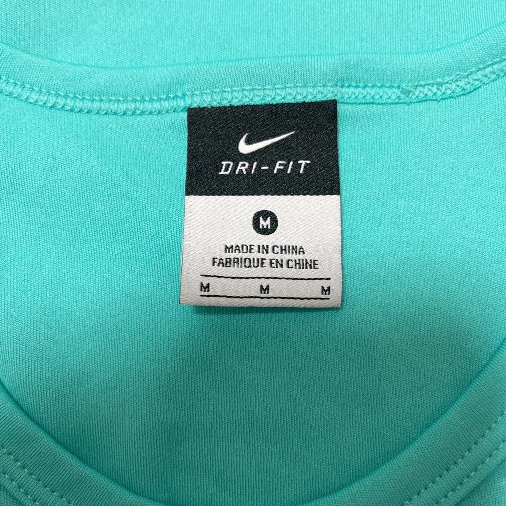 NIKE ナイキ レディース 半袖Tシャツ プラクティスシャツ Mサイズ エメラルドグリーン ポリエステル DRI-FIT_画像3