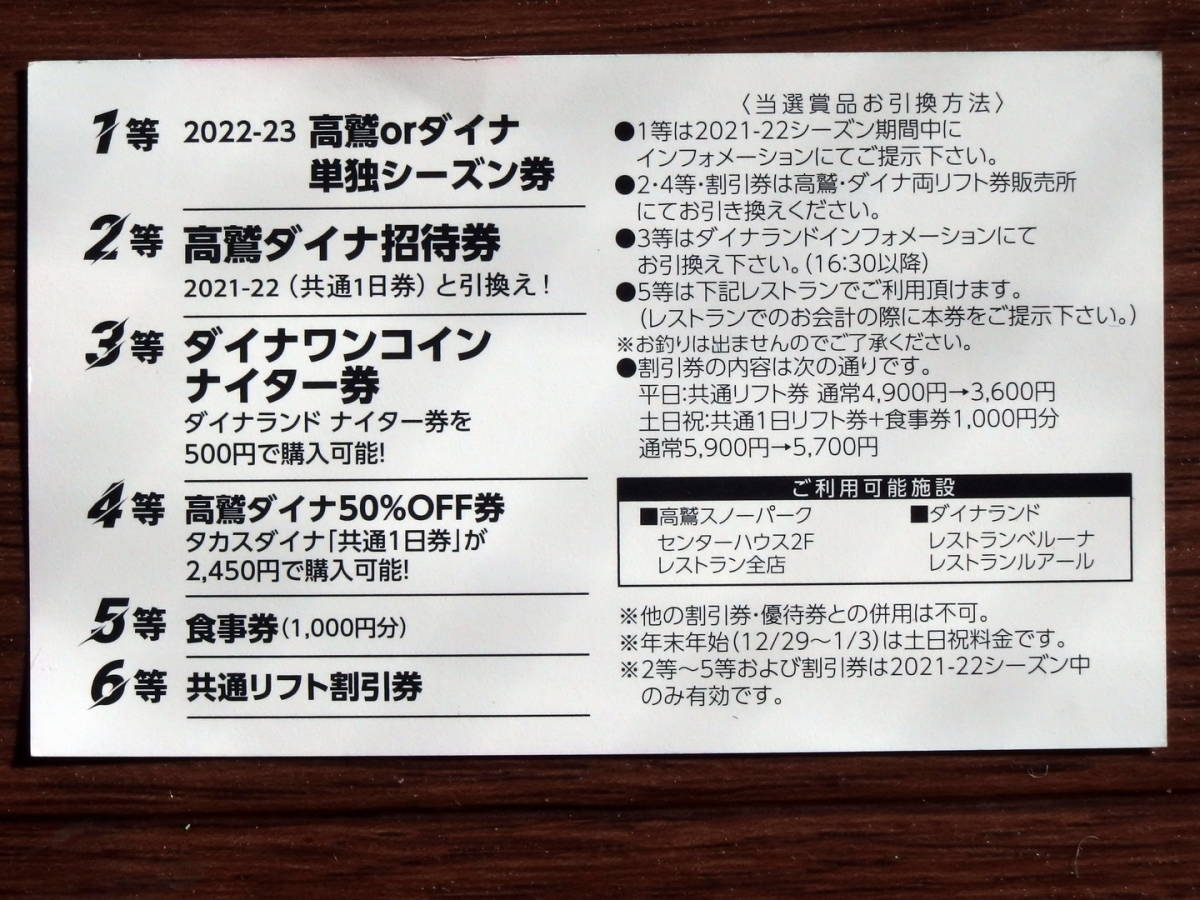 超歓迎 タカスダイナ リフトご招待券 半額券 ienomat.com.br