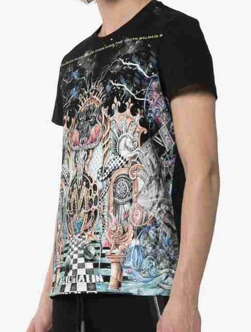 正規 新品 19SS BALMAIN バルマン DANGEROUS デンジャラス Tシャツ カットソー 黒 S