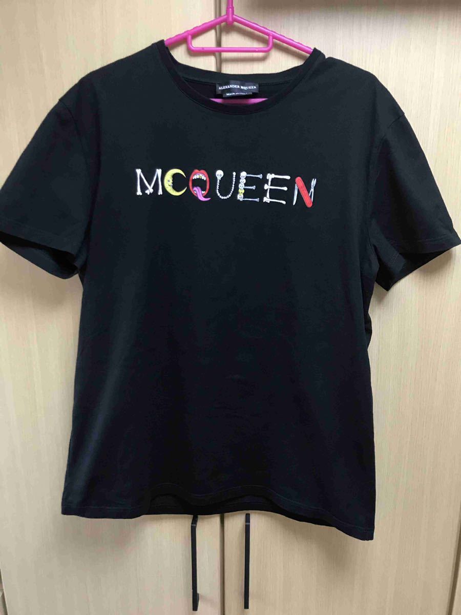 正規 18SS ALEXANDER McQUEEN アレキサンダー マックイーン スカル ボーン ロゴ Tシャツ カットソー XL_画像1