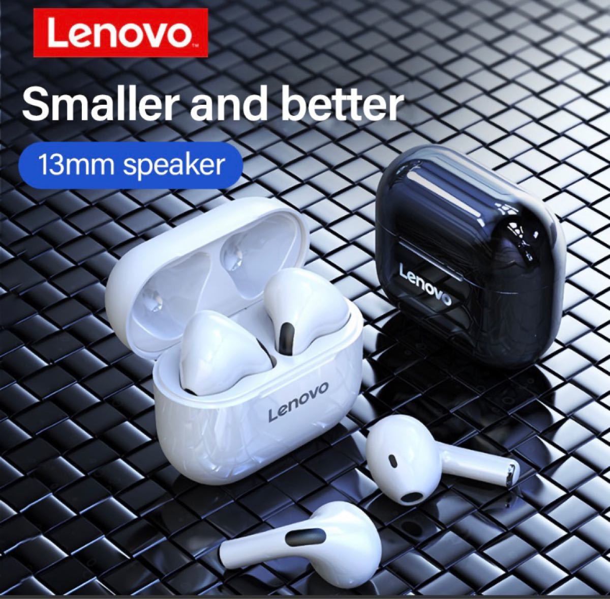ワイヤレスイヤホン　Lenovo LP40 黒色　新品完全ワイヤレスイヤホン 高音質 Bluetoothイヤホン  黒色 防水
