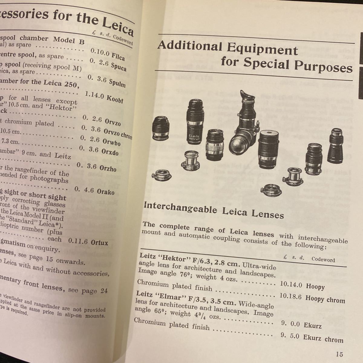 ライカ Leica 関連希少資料 General Catalogue for 1936