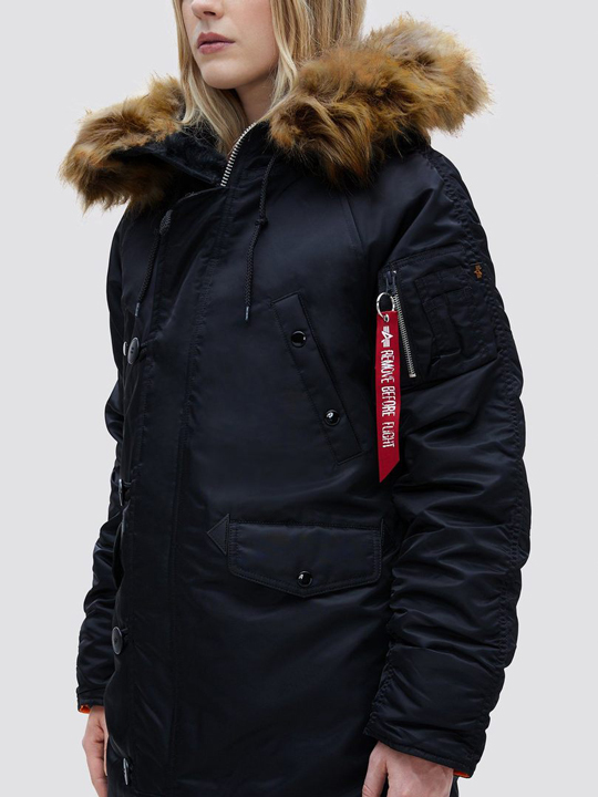 アルファインダストリー ALPHA INDUSTRIES N-3B W PARKA BLACK Mサイズ レディース ジャケット ミリタリー alwjn44502c1blm_画像5