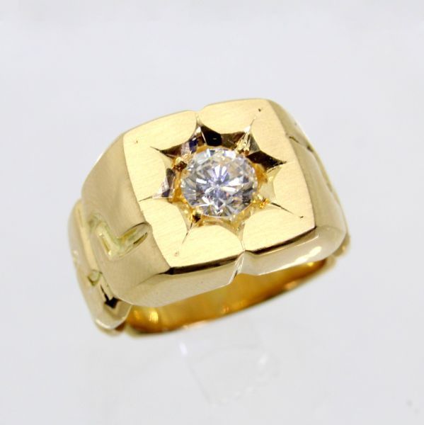 【2024】三越のお歳暮・冬ギフト ◎中古美品◎18金 ダイヤ 1.036ct メンズリング 18号 ゴールド