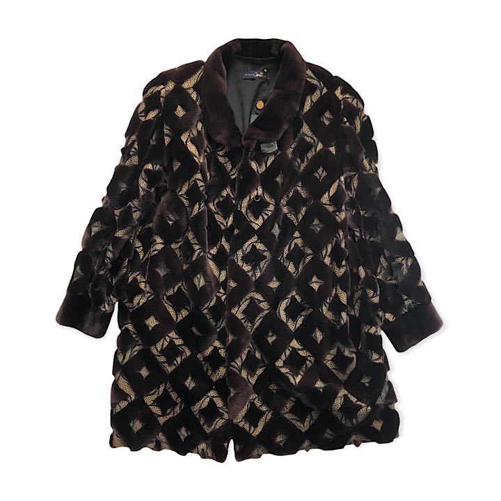極美品 サガミンク シェアードミンク 毛皮コート 総柄 SAGA MINK www