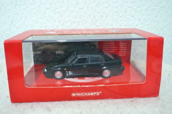  Minichamps Alpha Romeo 75 3.0 V6 America 1989 1/43 миникар чёрный ①
