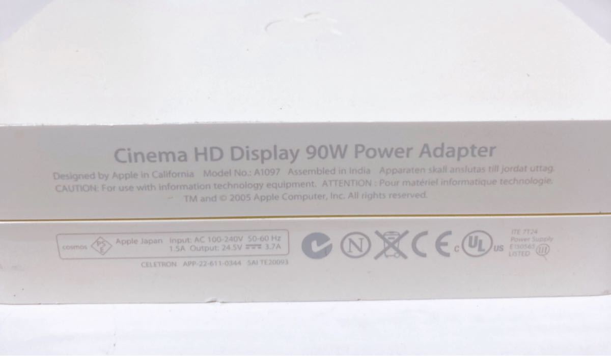 Apple POWER Adapter A1097 Cinema HD Display 90W 通電確認済　【アップル 純正 ACアダプター
