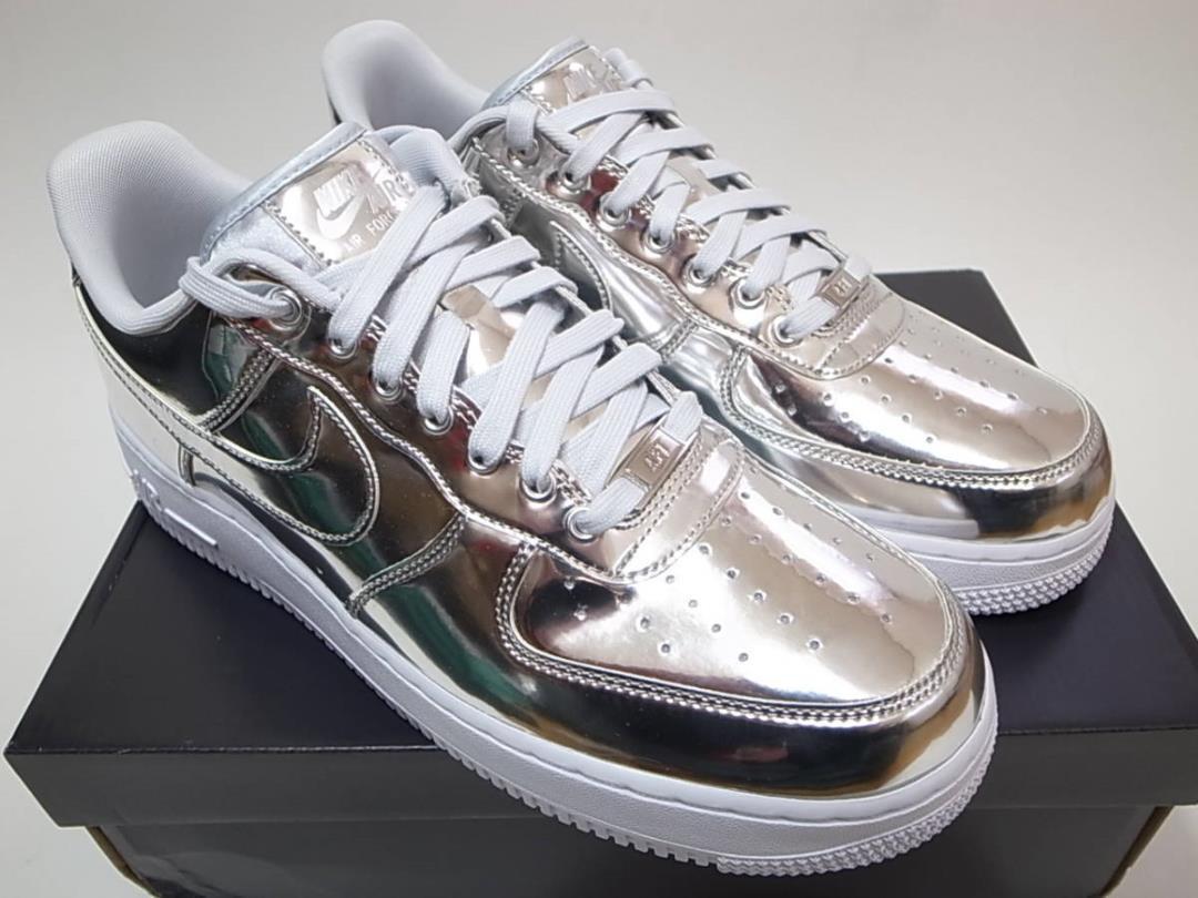 【送料無料】NIKE W AIR FORCE 1 SP CHROME/METALLIC SILVER-WHITEメンズUS10.5/28.5cm新品メタリックシルバー銀x白エアフォースCQ6566-001_画像5