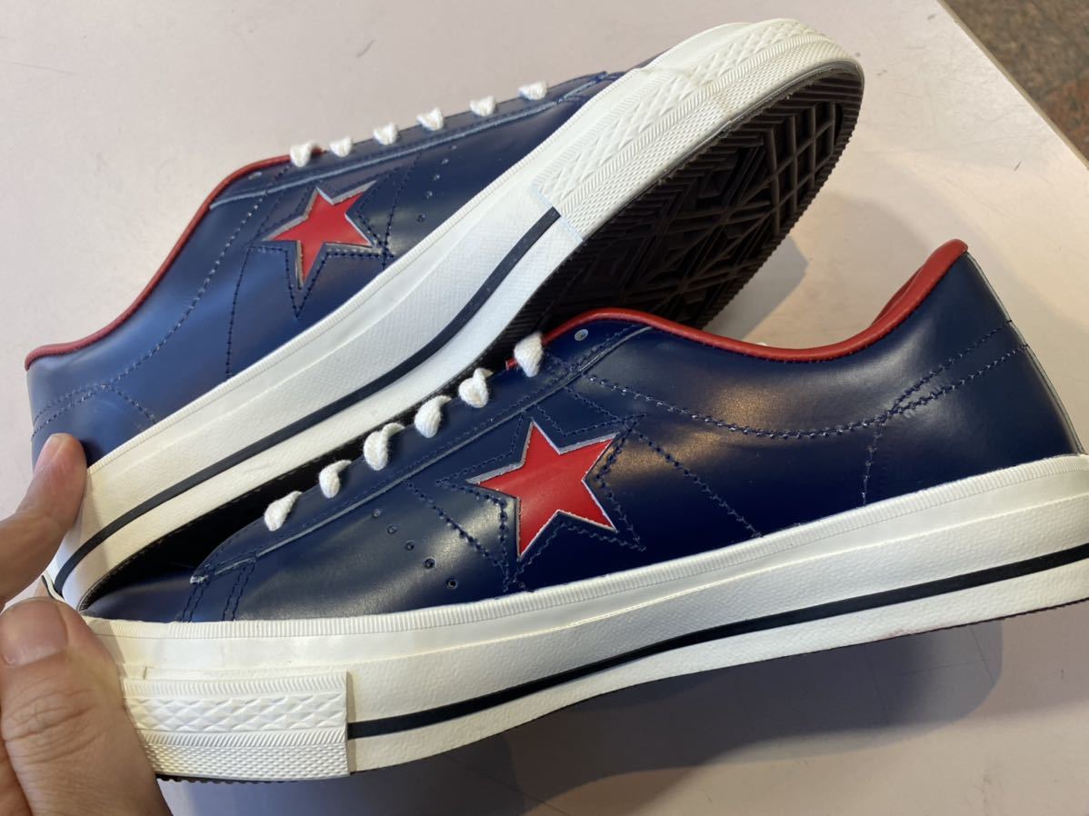 日本製 コンバース ワンスター 紺×赤 27センチ 新品-