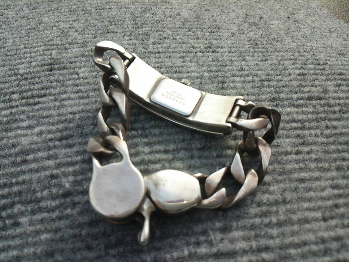 ジャンポールゴルチエ   総スターリングシルバー銀製ｇカバー付きチェーンブレスレットウォッチ腕時計