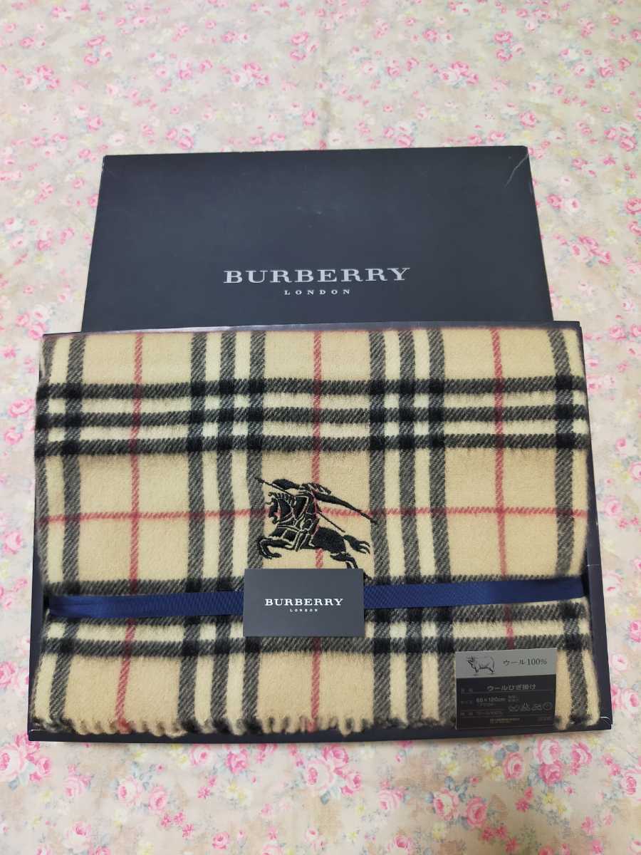 バーバリー BURBERRY 西川産業 ウール100% ノバチェック ひざ掛け