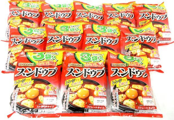 送料220円(税込)■ch753■◎丸大食品 スンドゥブ 辛口 ストレートタイプ 3袋入 12点【シンオク】_画像1