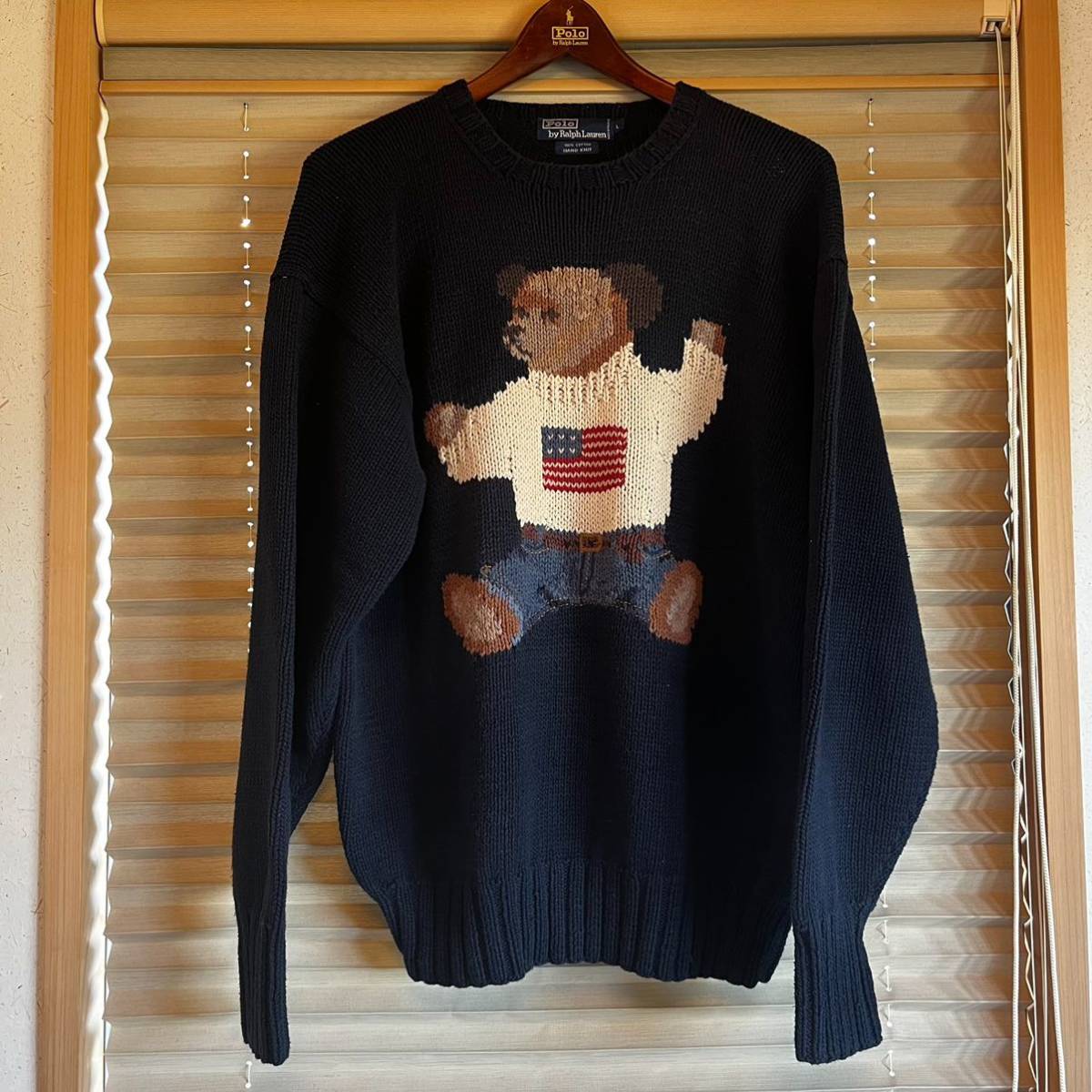 L POLO RALPH LAUREN sitting polo bear sweater ポロベア セーター