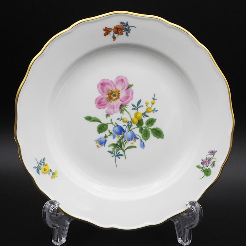 マイセン MEISSEN ベーシックフラワー トリオ #1 カップ＆ソーサー＆プレート 3つ花 三つ花 金彩 1級品_画像7