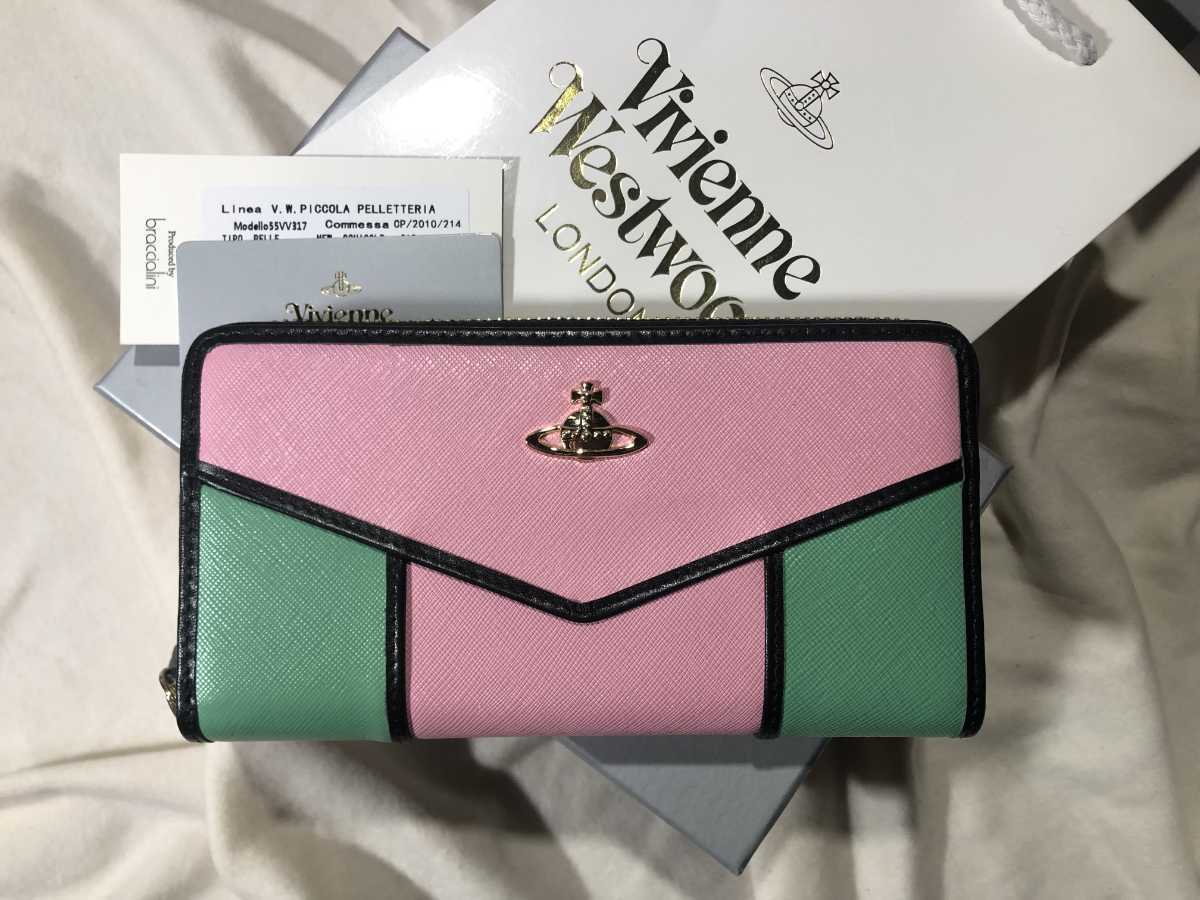 新品未使用】VivienneWestwood 長財布 ピンクマルチカラー Yahoo