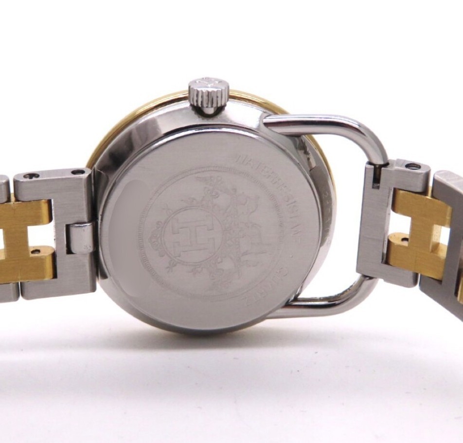 HERMES】エルメス 時計 'アルソー' GPコンビモデル ホワイト 美 HERMES】エルメス 時計 'アルソー' GPコンビモデル ホワイト 美