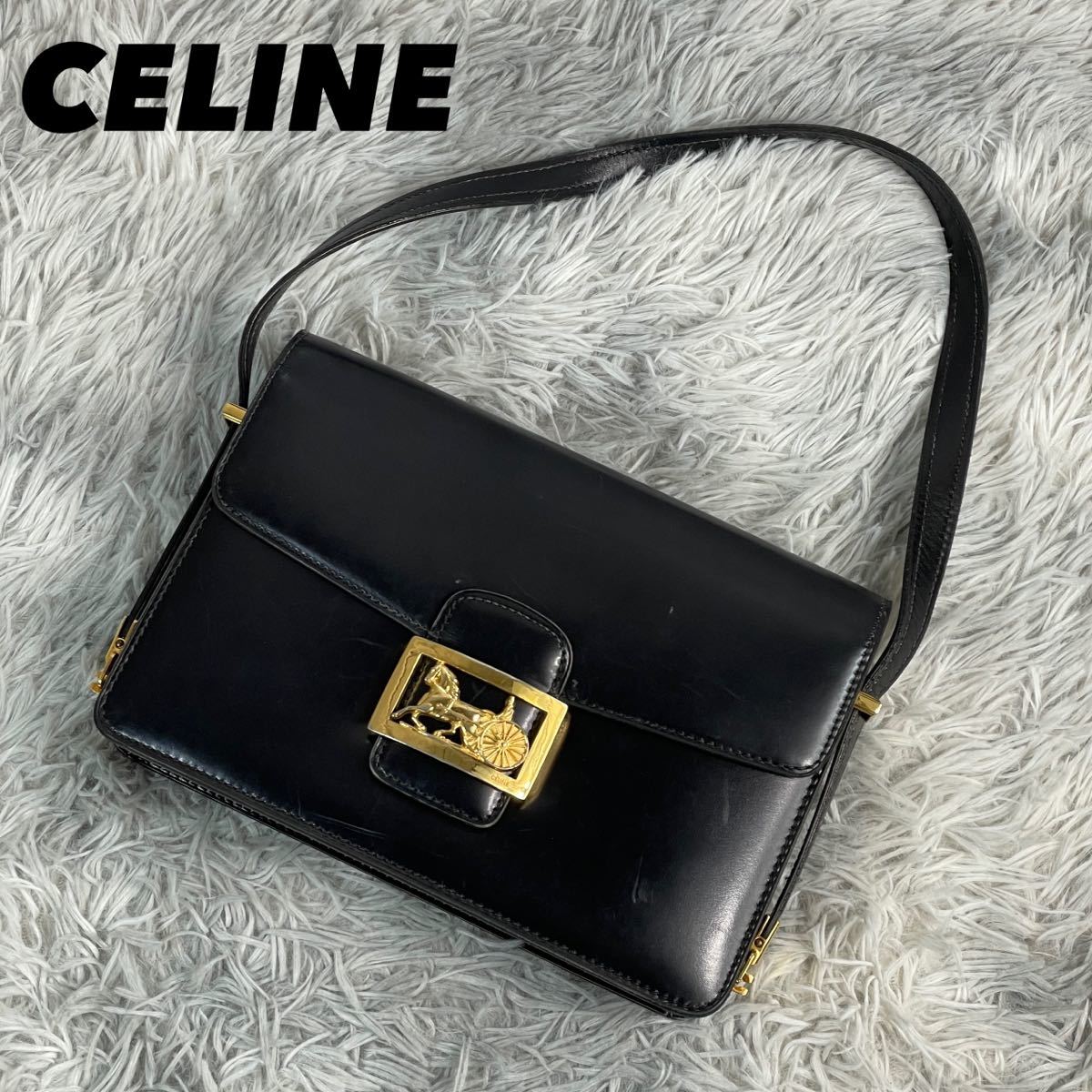 《美品》CELINE（セリーヌ）レザー ショルダーバッグ ライトブルー - www.astervender.mu