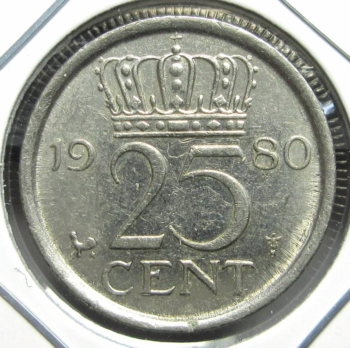 オランダ　25セント　1980年　18.94mm　2.96g_画像1
