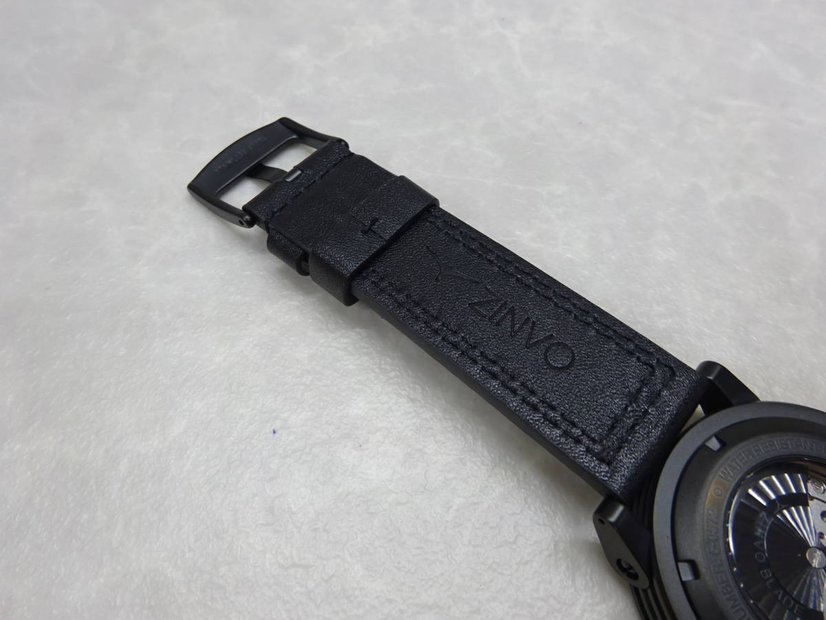 新品未使用♪#4716 ZINVO Blade ジンボ ブレード 自動巻き腕時計 ブラック×ゴールド_画像10