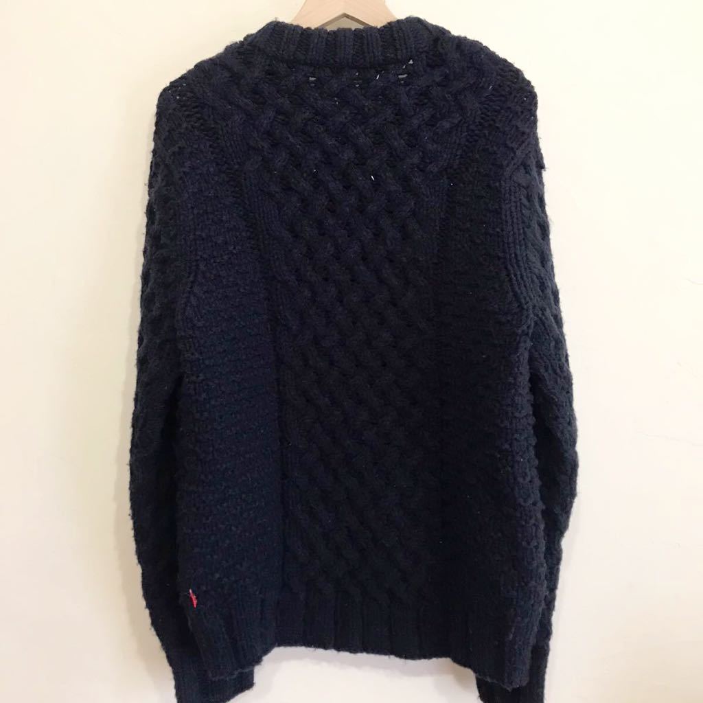 WTAPS* свитер ( толстый )/3/ шерсть / черный / одноцветный / ARAN KNIT