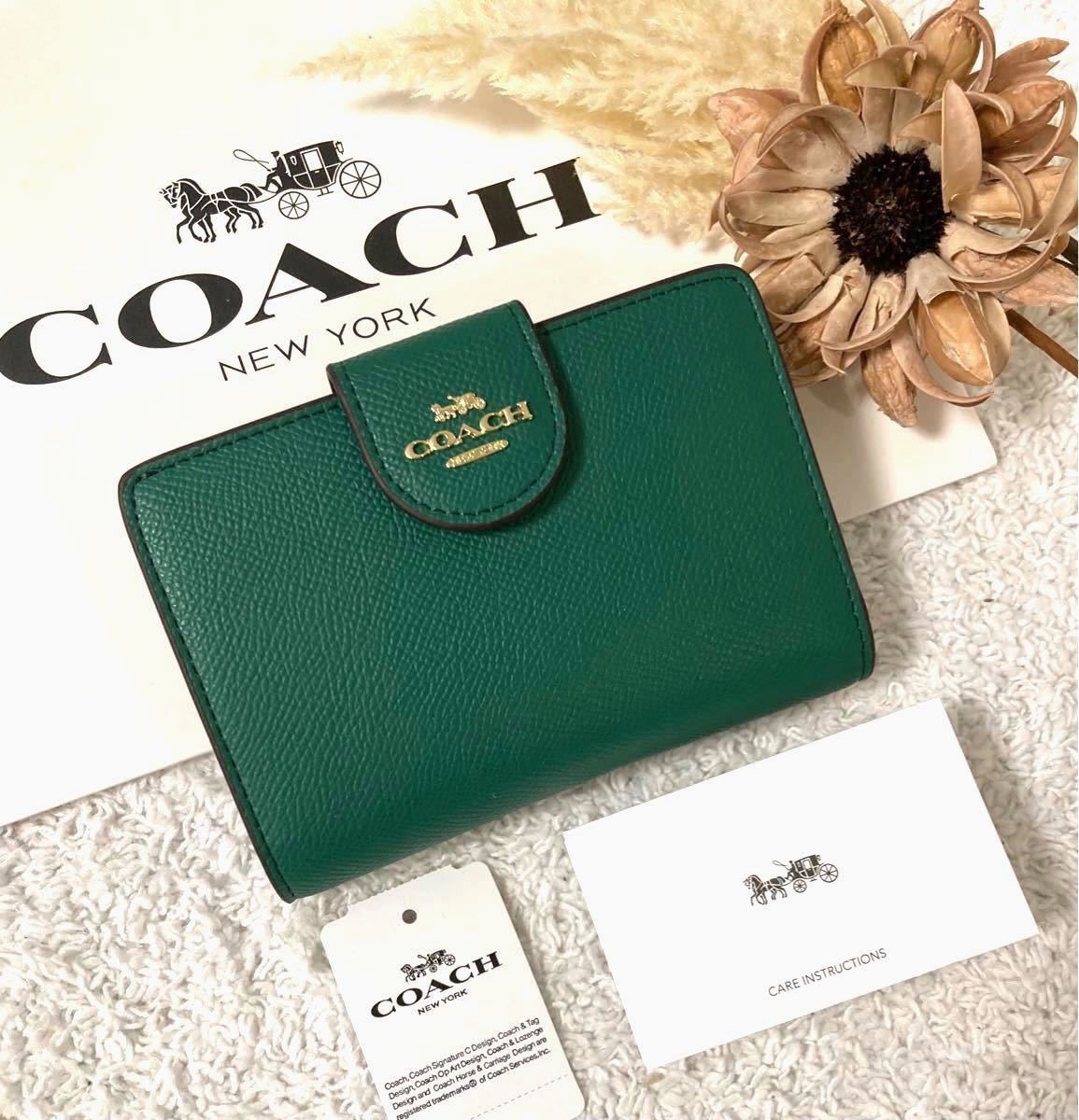 アルパカゆー☆ 様専用 COACH コーチ グリーンの財布2個組セット-