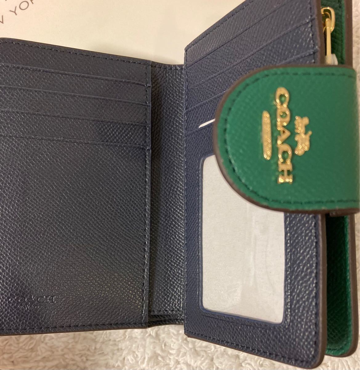 COACH 財布 グリーン 緑 二つ折り財布 コーチ財布 レディース COACH 財布 グリーン 緑 二つ折り財布 コーチ財布 レディース