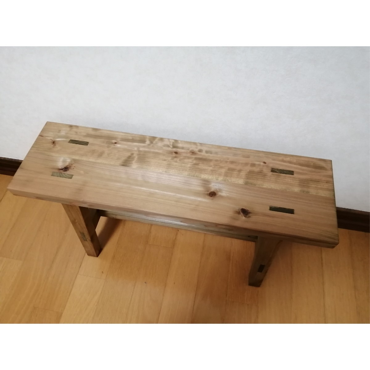 魅力の 無塗装木製フラワースタンド 花台 幅60cm×高さ35cm スツール