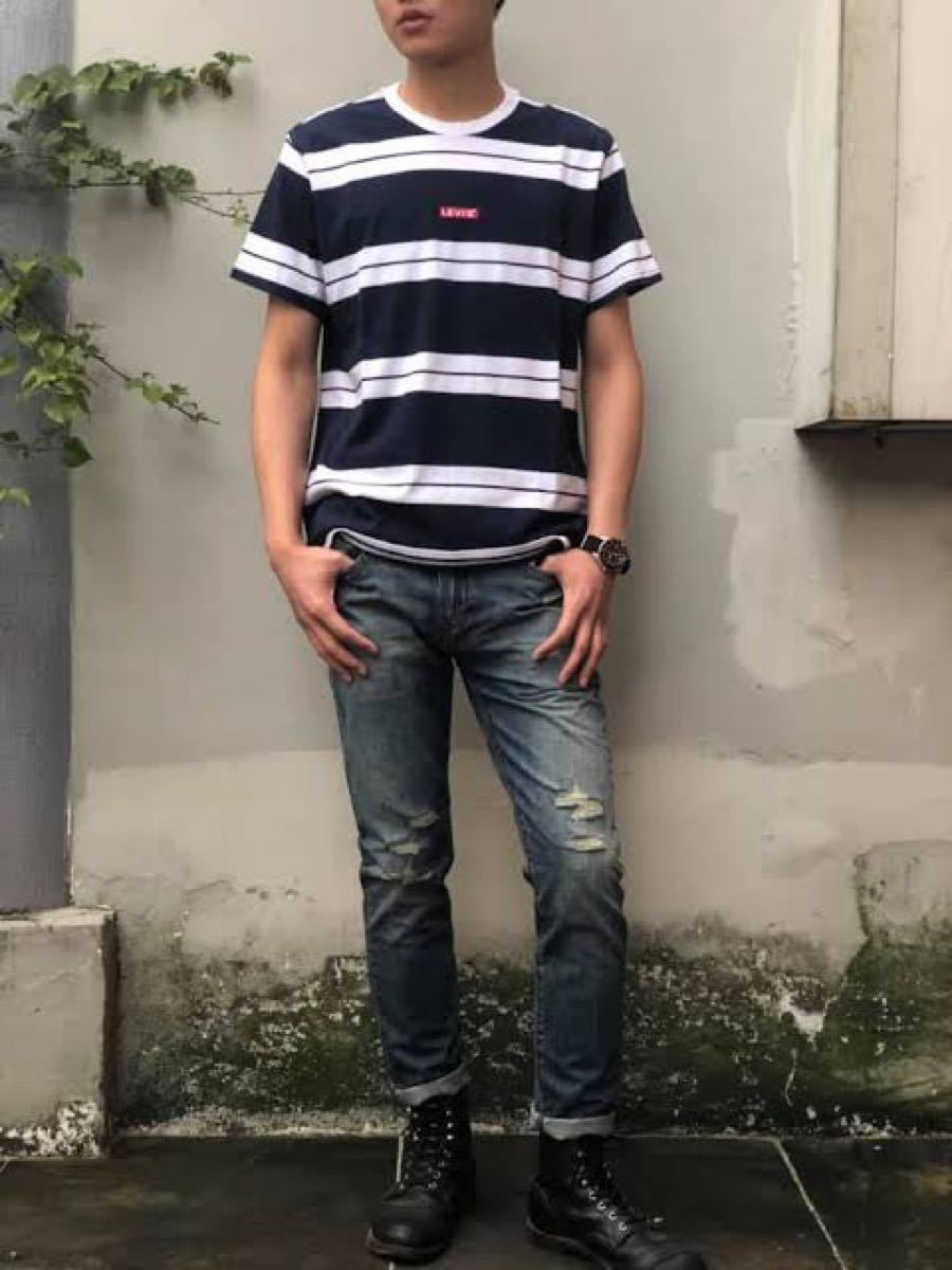 新品タグ付き　(リーバイス) Levi's メンズ USAモデル ボーダー Tシャツ 79554-0002 ネイビー　M