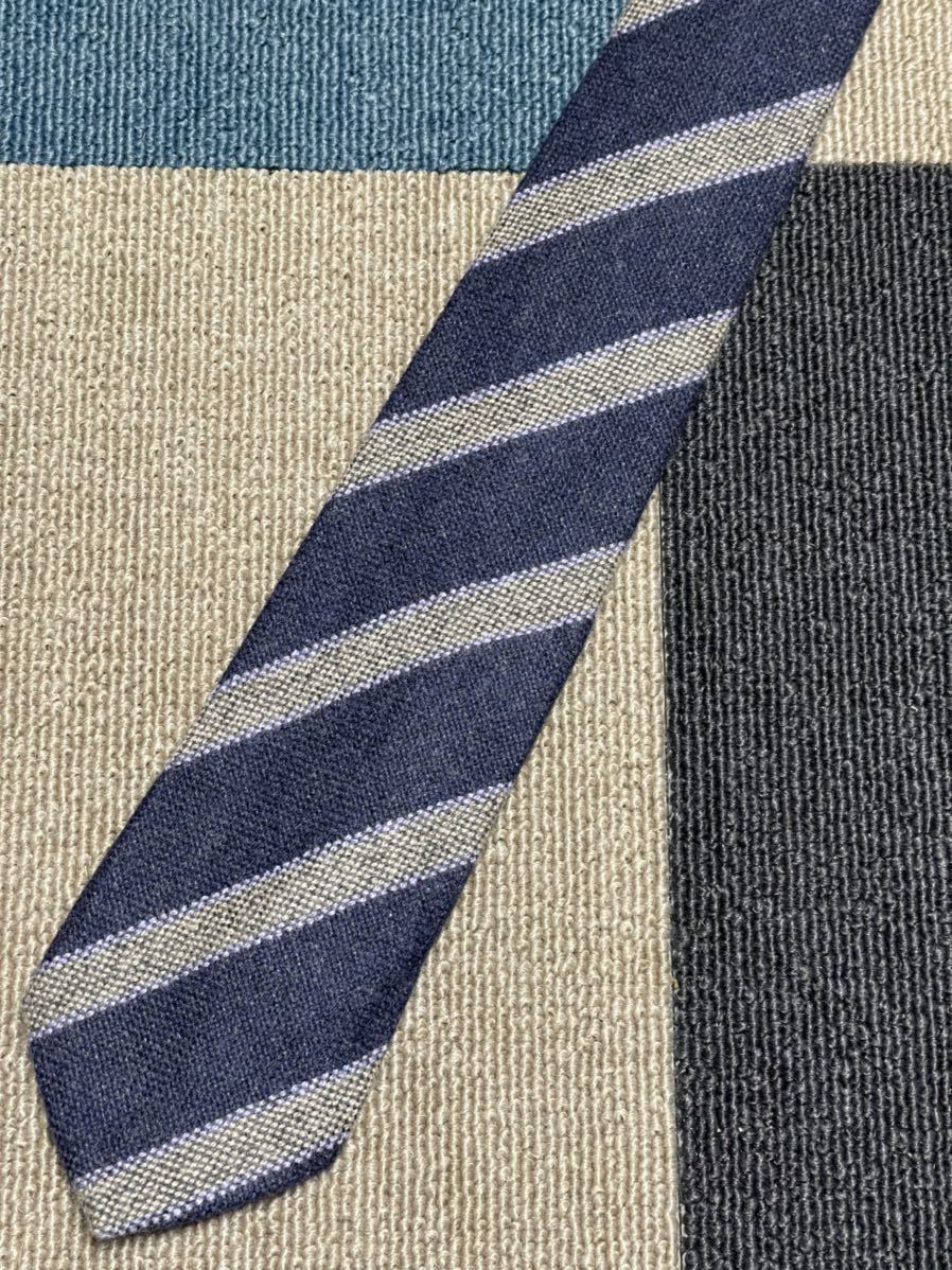  almost unused "Church*s" Church thin stripe cashmere 100% brand necktie 201548