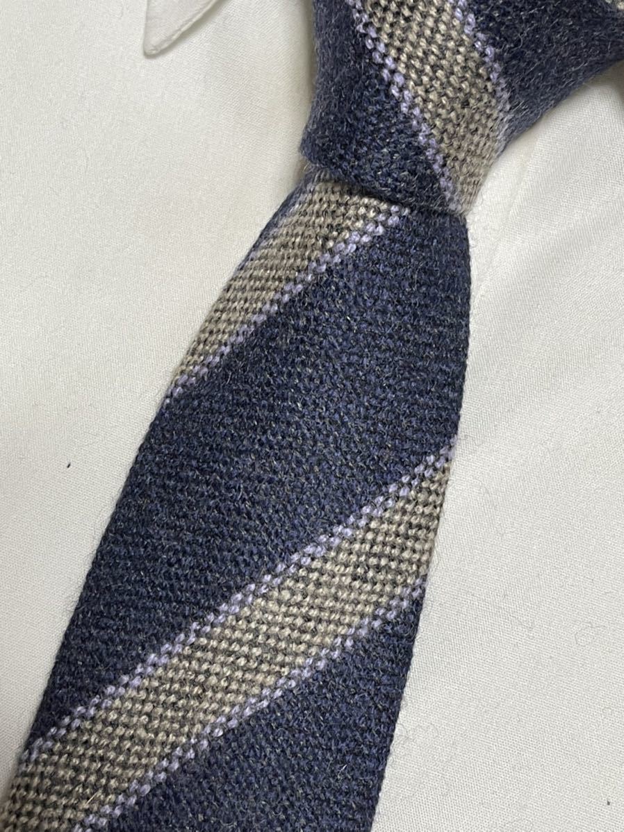  almost unused "Church*s" Church thin stripe cashmere 100% brand necktie 201548