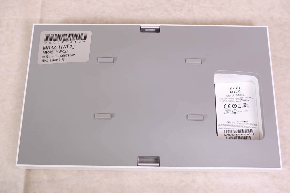 美品】Cisco Meraki MR42 MR42-HW-L クラウド管理/802.11ac 美品】Cisco Meraki MR42 MR42-HW-L クラウド管理/802.11ac