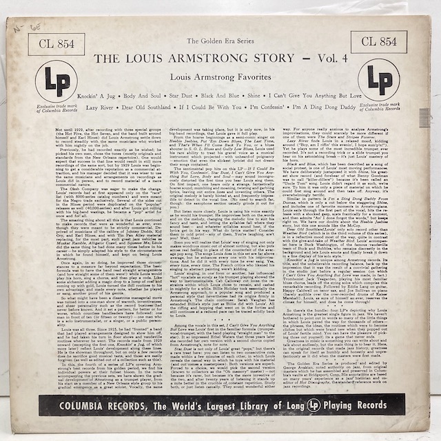 * быстрое решение VOCAL LP Louis Armstrong / Story Volume4 рис запись выемка нет 6eye Mono 31743 Louis * Armstrong 