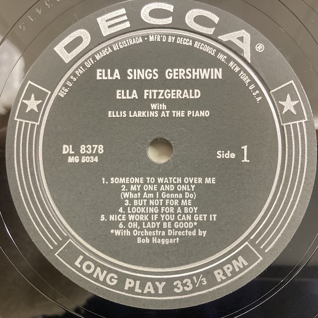 ●即決VOCAL LP Ella Fitzgerald / Sings Gershwin 31986 米オリジナル、黒銀 Dg Mono Flat エラ・フィッツジェラルド_画像3