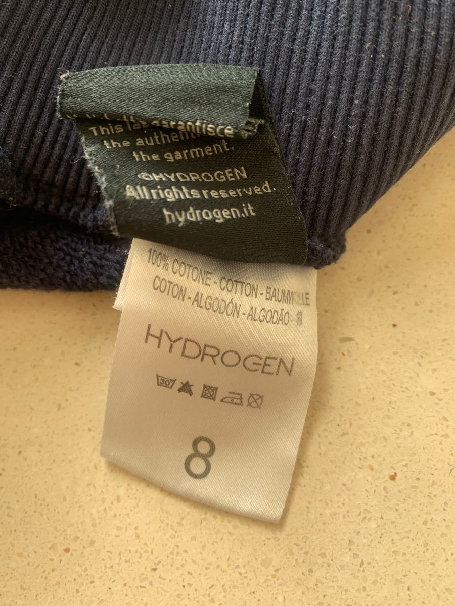 ハイドロゲン　サイズ8 スウェットズボン　紺　サイドライン迷彩柄