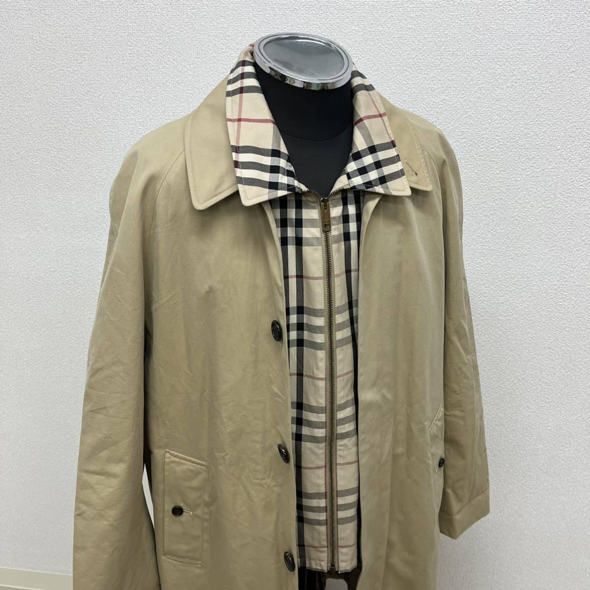 BURBERRY×Gosha Rubchinskiy バーバリー ゴーシャラブチンスキー 18SS ノバチェック ドッキングステンカラーコート メンズ 4069595