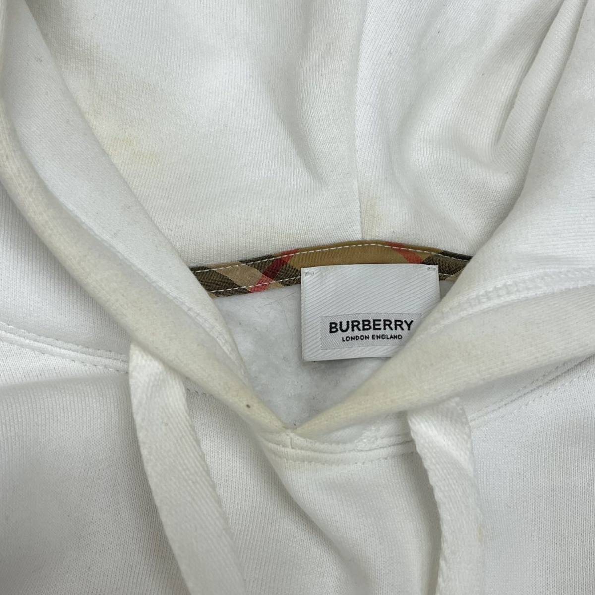 箱タグ付 近年モデル BURBERRY バーバリー ロゴ刺繍 コットン 裏起毛