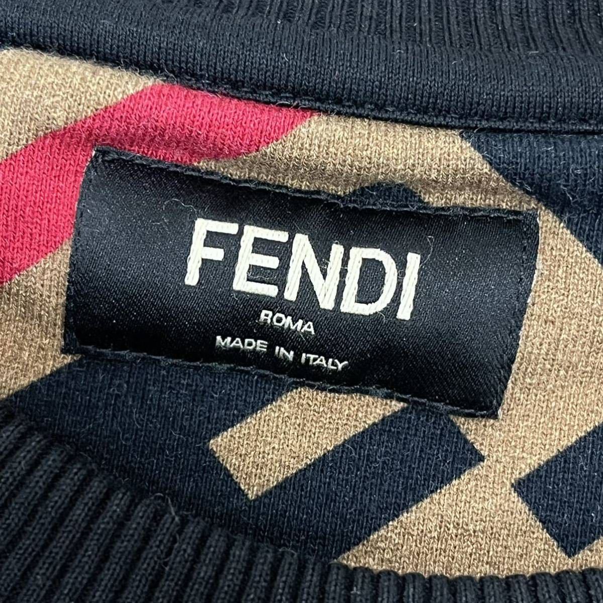 FENDI フェンディ コットン ズッカ 総柄 FFロゴ クルーネック FENDI フェンディ コットン ズッカ 総柄 FFロゴ クルーネック