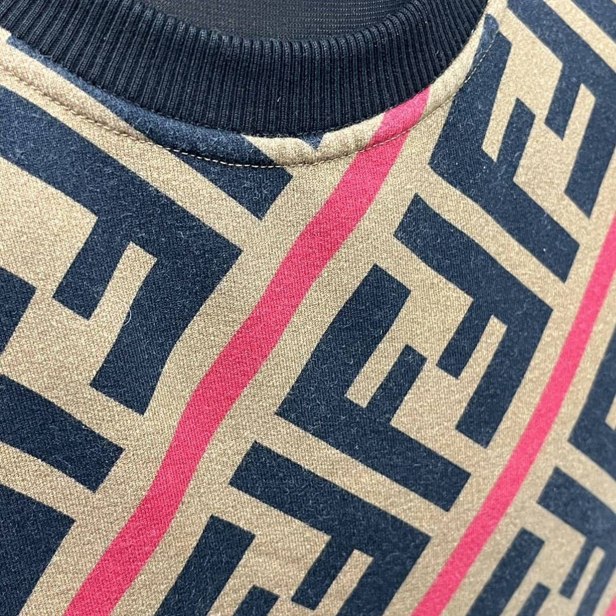 FENDI フェンディ コットン ズッカ 総柄 FFロゴ クルーネック FENDI フェンディ コットン ズッカ 総柄 FFロゴ クルーネック