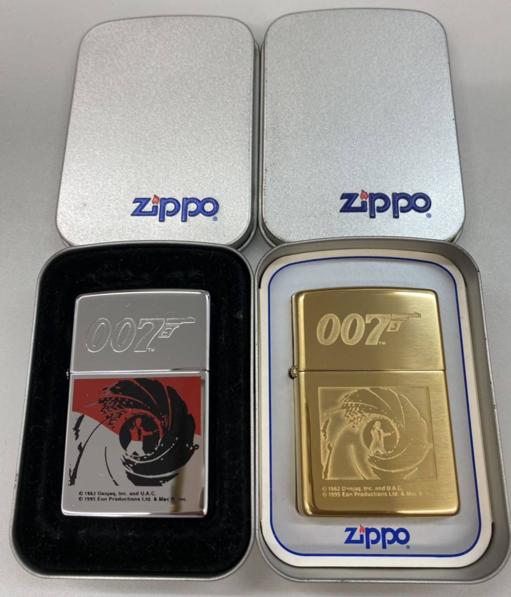 ZIPPO 『007 JAMES BOND ジェームズ・ボンド』オイルライター ジッポー 廃版激レア 金色・銀色セット