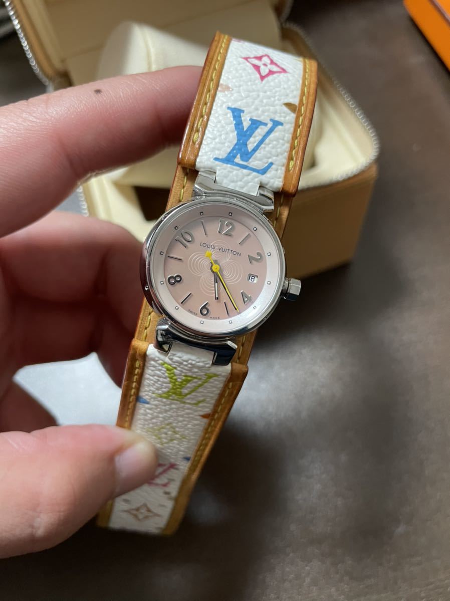 74%OFF!】 LOUIS VUITTON ♡マルチカラー タンブール 腕時計