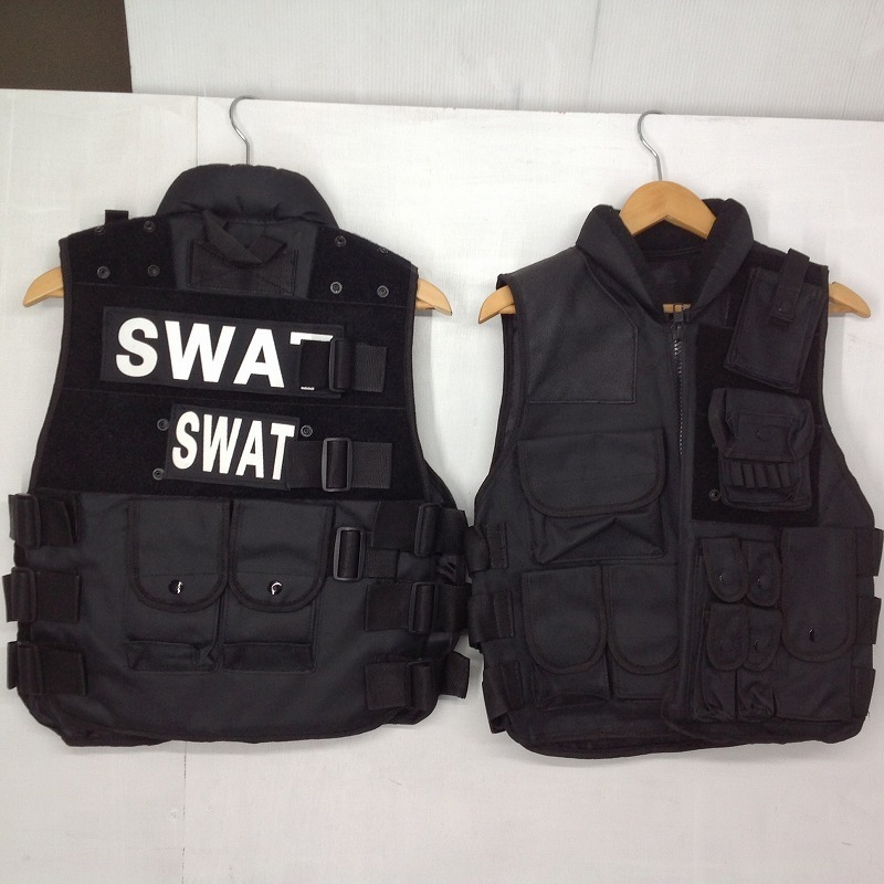 ▲【古着】 タクティカル SWAT スワット サバイバル ゲーム ブラック 黒色 2枚 まとめ (E5)A/ip40128/4