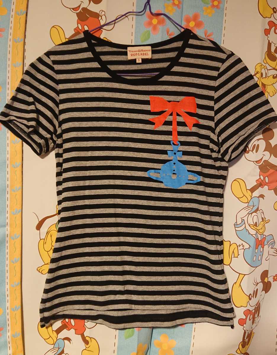 viviennewestwood　ヴィヴィアンウエストウッド　RED LABEL　ボーダー　グレー　エッセンシャルズ　半袖Tシャツ　vivienne_画像1