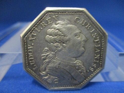 フランス ルイ16世 八角形ジュトン銀貨／トークン／代用貨幣／1780年代／美品／アンティークコイン／シルバーコイン
