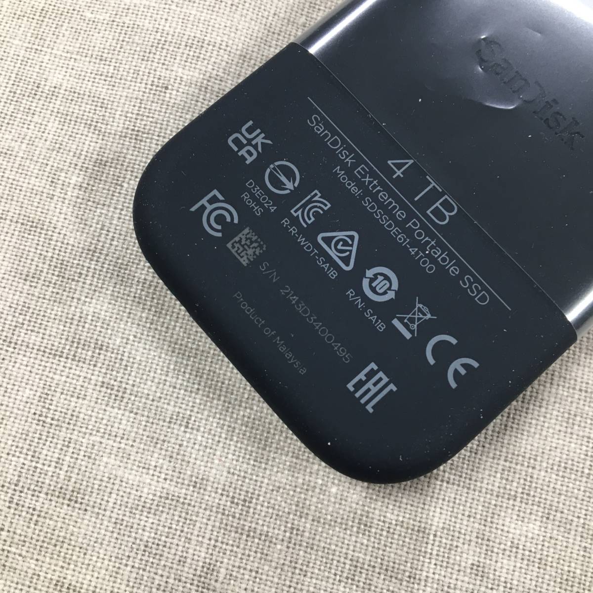 現状品 SanDisk SSD 外付け 4TB USB3.2Gen2 読出最大1050MB/秒 防滴