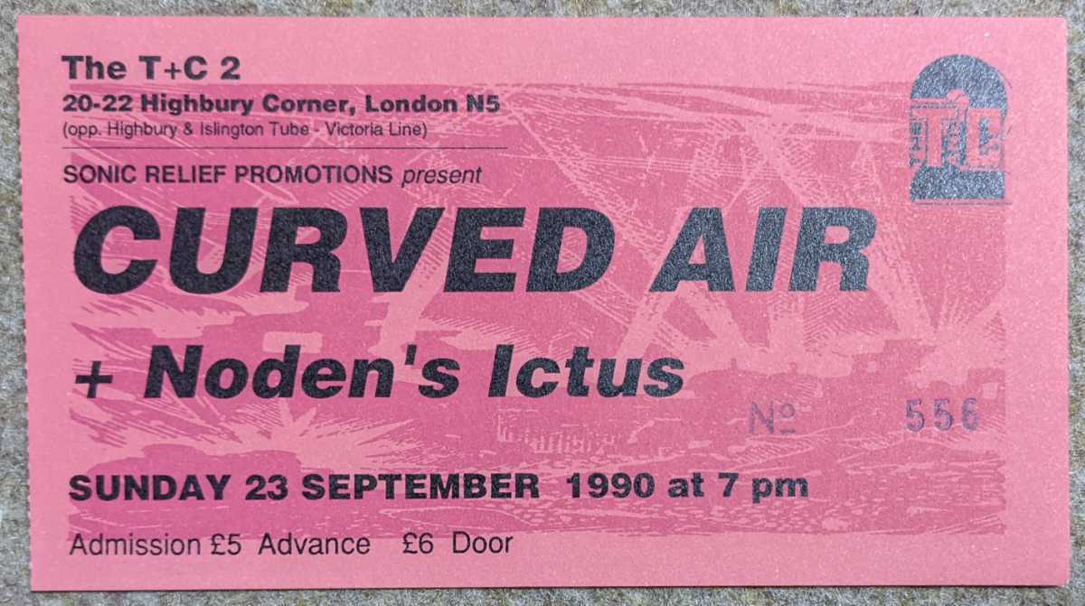 Curved Air★1990年ロンドンT&C公演半券_画像1