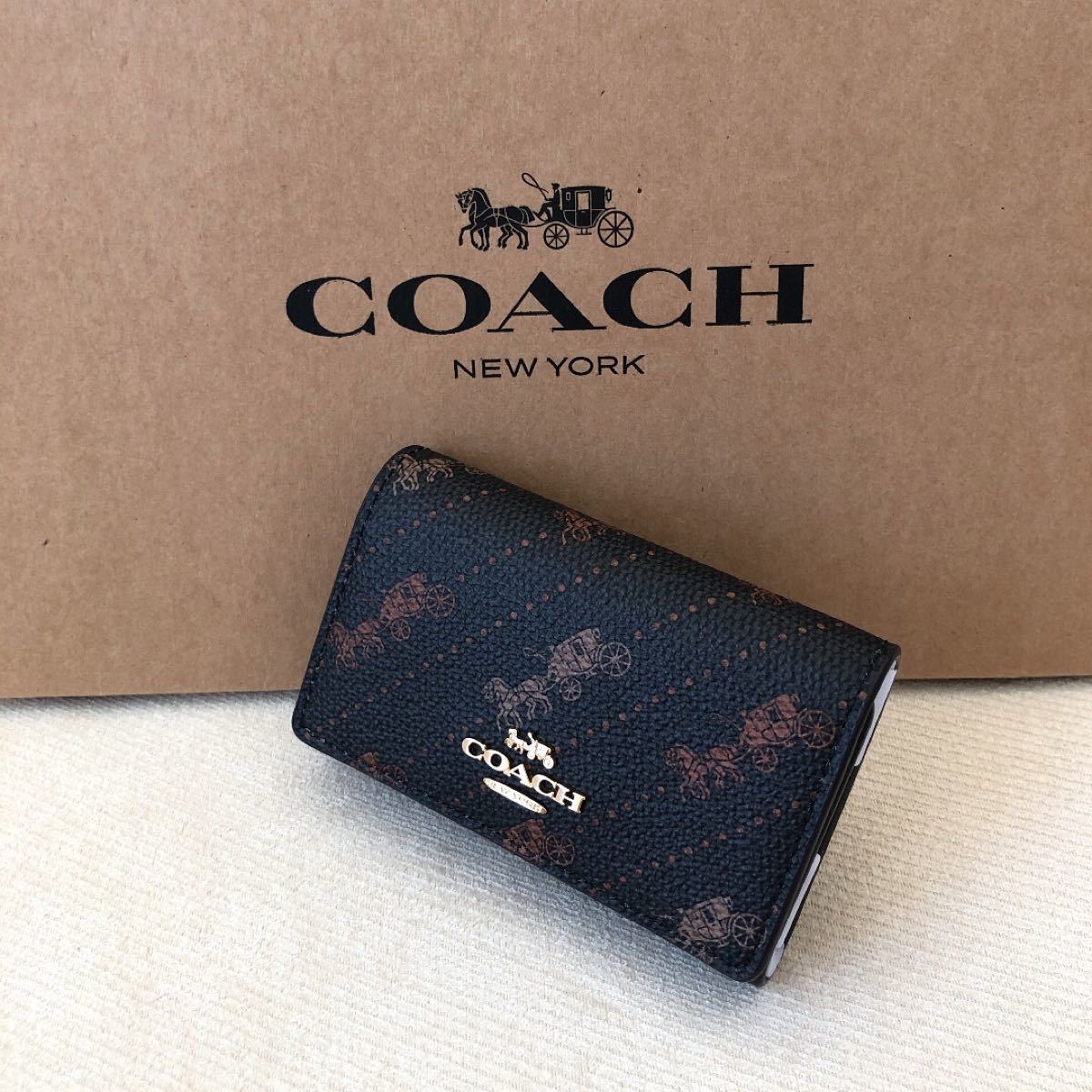 超安い 新品☆COACH コーチ リング付き 5連キーケース ブラック レザー