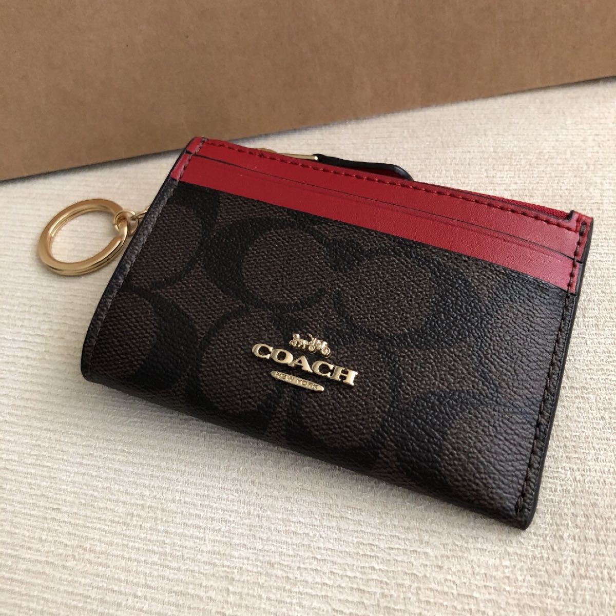 新品　COACH コーチ 定価17,600円 レザー コイン パス IDケース